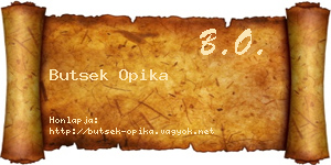 Butsek Opika névjegykártya